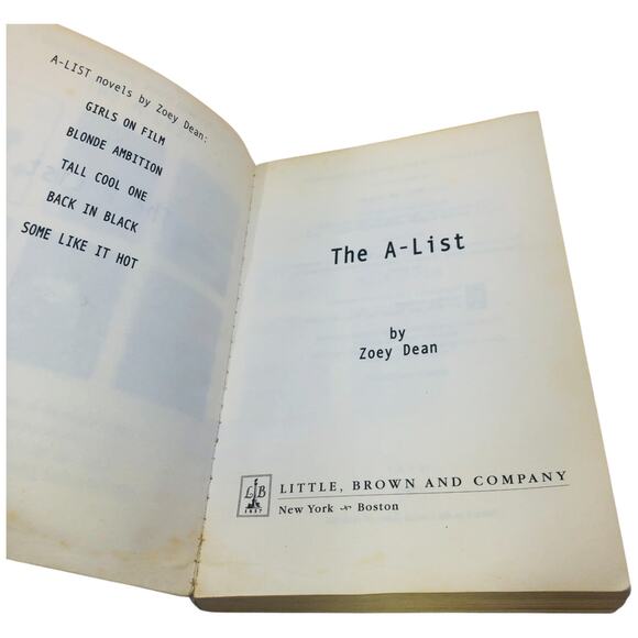 The A-List a Novel by Zoey Dean 17th Street Productions 2003 1st Edition - Picture 6 of 9